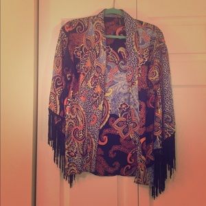 Tasseled paisley kimono